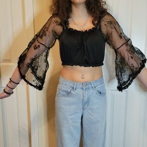 Bell sleeve crop top